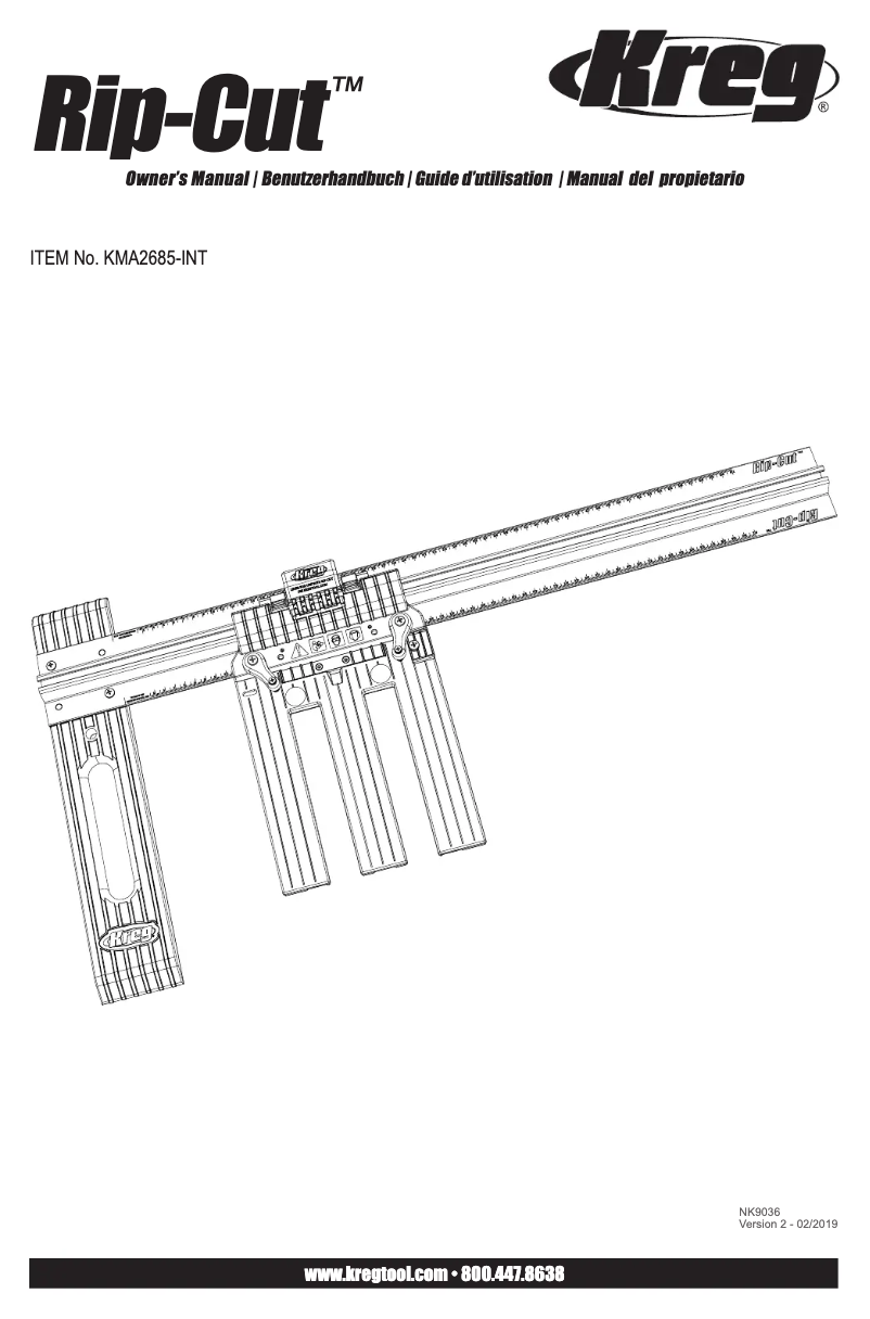 Page n°1 - Manuel utilisateur Kreg Rip-Cut