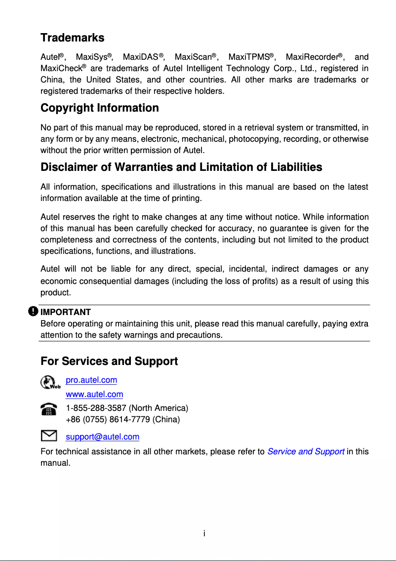 Page n°1 - Manuel utilisateur Autel MaxiAP AP2500