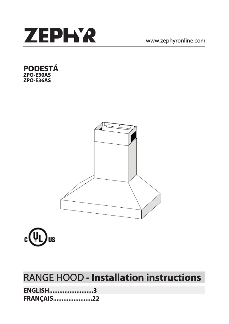 Page n°1 - Manuel utilisateur Zephyr ZPO-E36AS