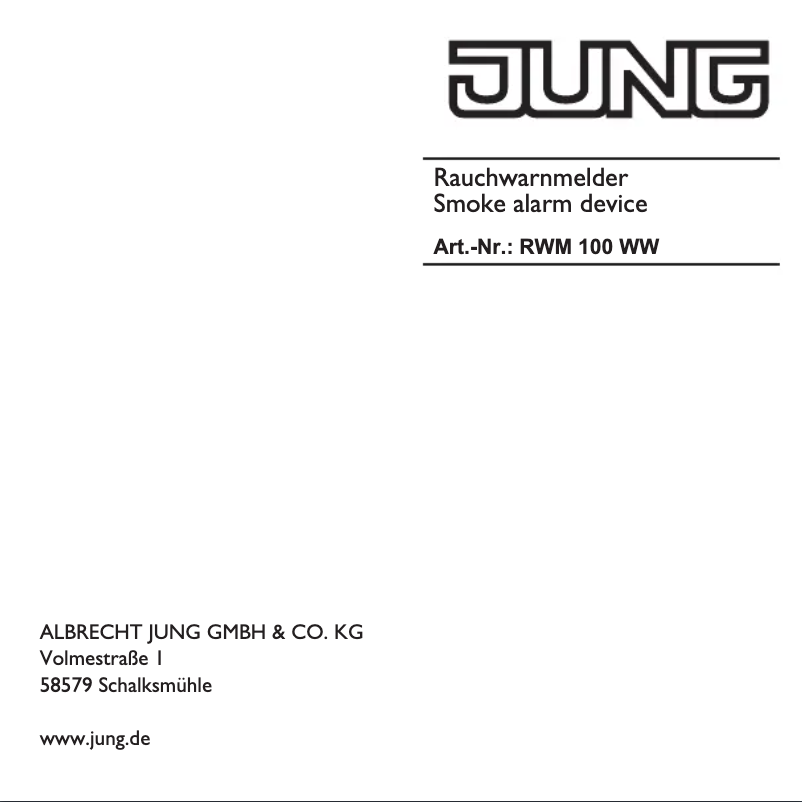 Page 1 de la notice Manuel utilisateur JUNG RWM 100 WW