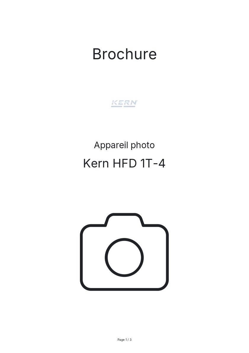 Image de la première page du manuel de l'appareil HFD 1T-4