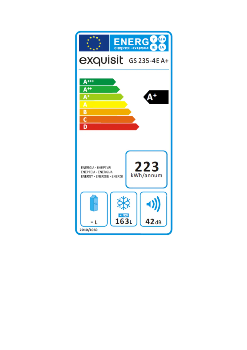 Page 1 de la notice Label énergétique Exquisit GS235-4EA+