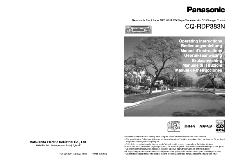 Imagen de la primera página del manual del dispositivo CQ-RDP383N