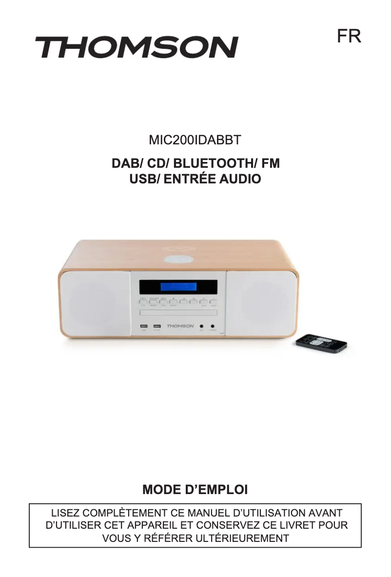 Image de la première page du manuel de l'appareil MIC201IDABBT