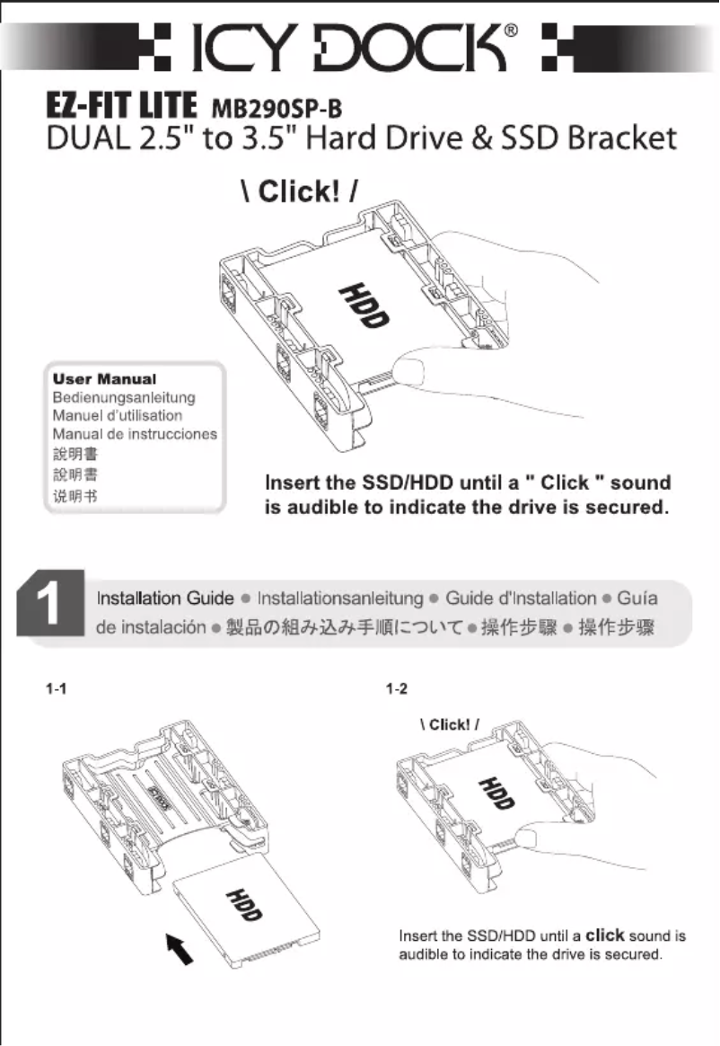Imagen de la primera página del manual del dispositivo EZ-Fit Lite MB290SP-B