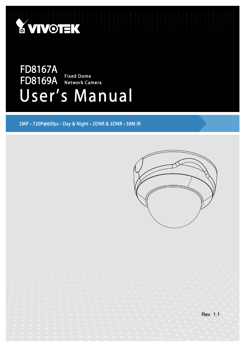 Page 1 de la notice Manuel utilisateur Vivotek FD8167A