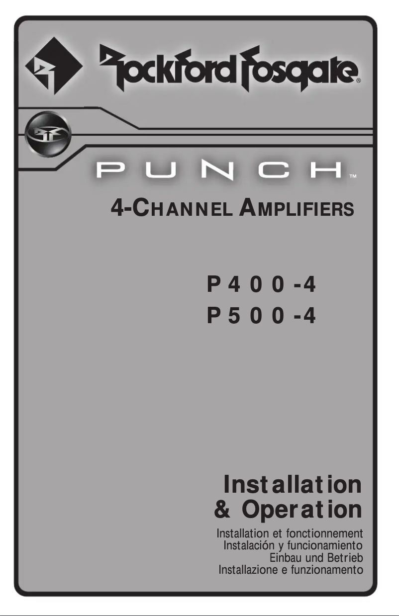 Image de la première page du manuel de l'appareil P500-4