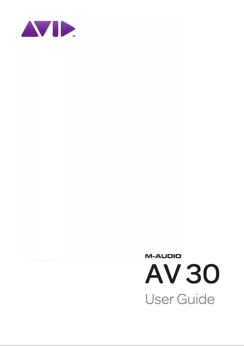 Page 1 of the manual User Manual M-Audio Studiophile AV30 II