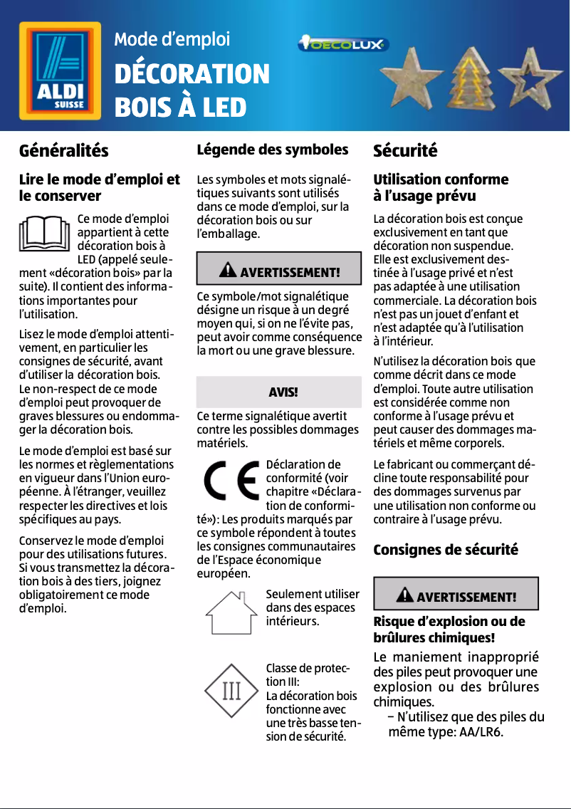 Page n°1 - Manuel utilisateur Oecolux GT-S-01