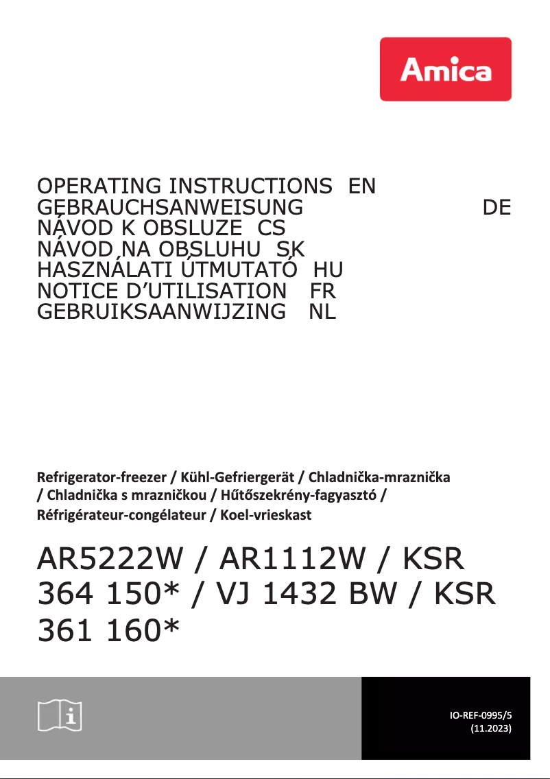 Page 1 de la notice Manuel utilisateur Amica KSR 364 150 R