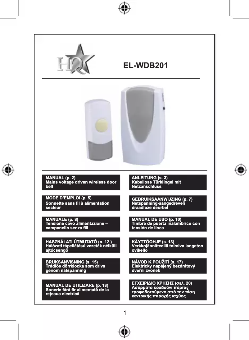 Página 1 del manual Manual de usuario HQ EL-WDB201