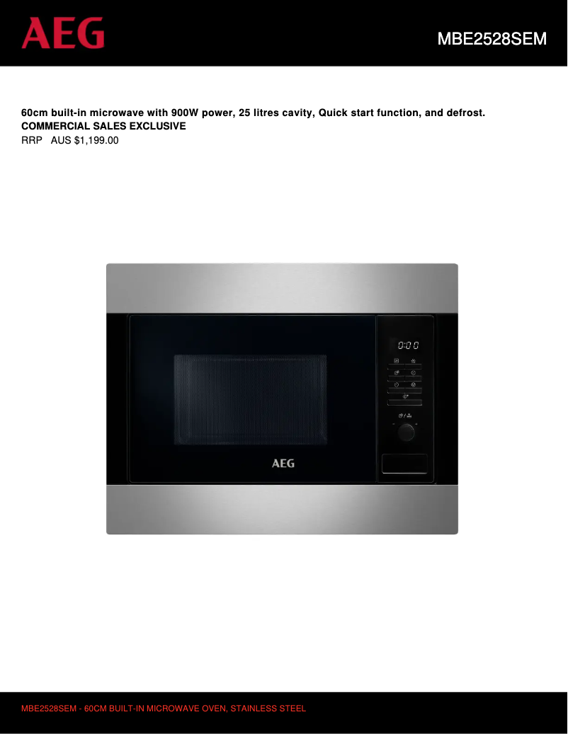 Image de la première page du manuel de l'appareil MBE2528SEM