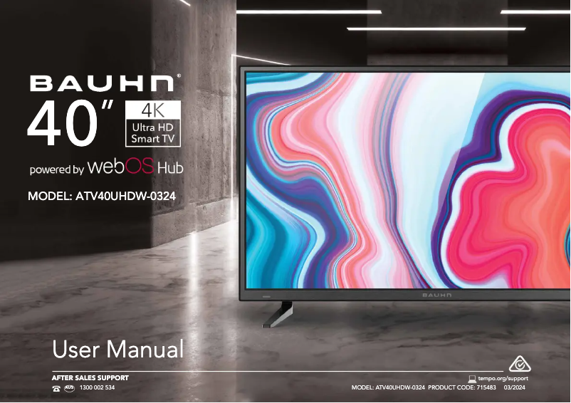 Page 1 de la notice Manuel utilisateur Bauhn ATV40UHDW-0324