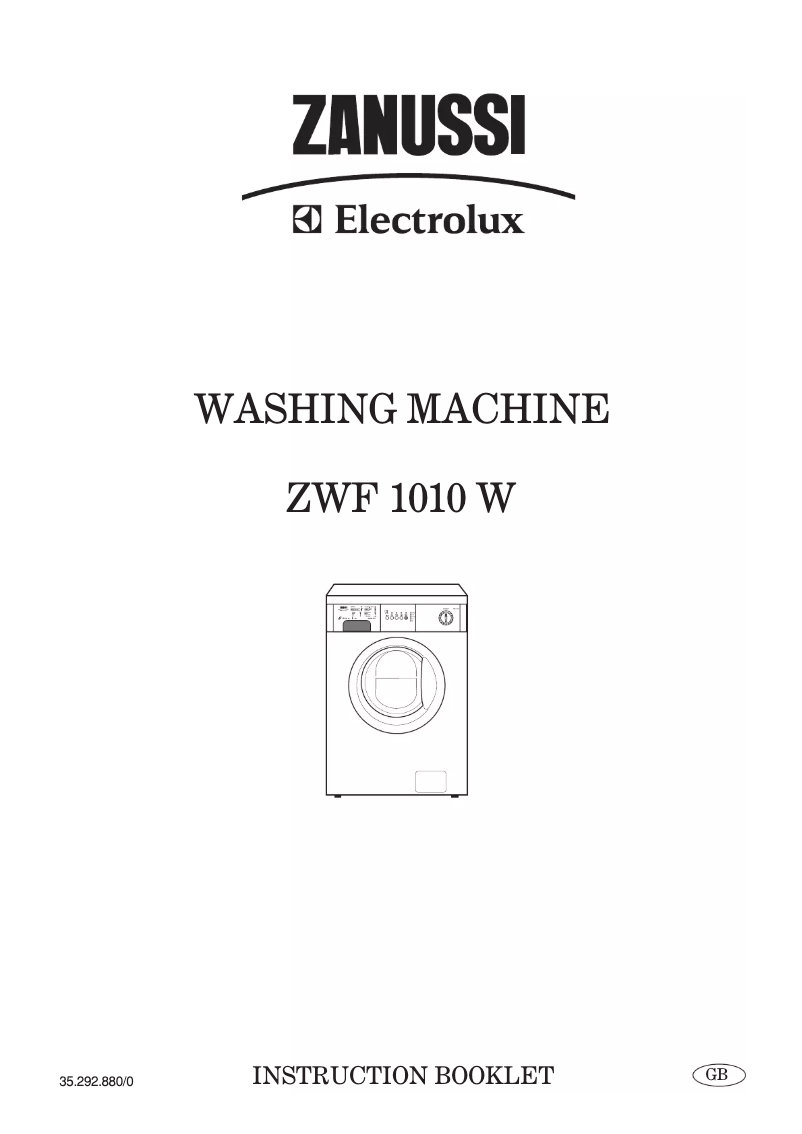 Page n°1 - Manuel utilisateur Zanussi-Electrolux ZWF 1010 W