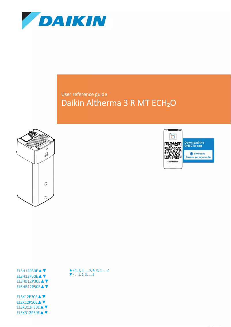 Page 1 de la notice Manuel utilisateur Daikin ELSXB12P30EF