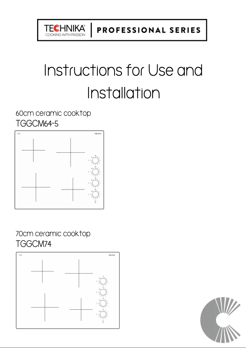 Page 1 de la notice Manuel utilisateur Technika TGGCM74