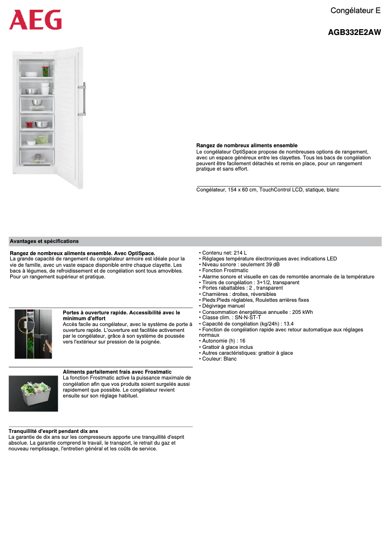 Página 1 del manual Ficha técnica AEG AGB332E2AW