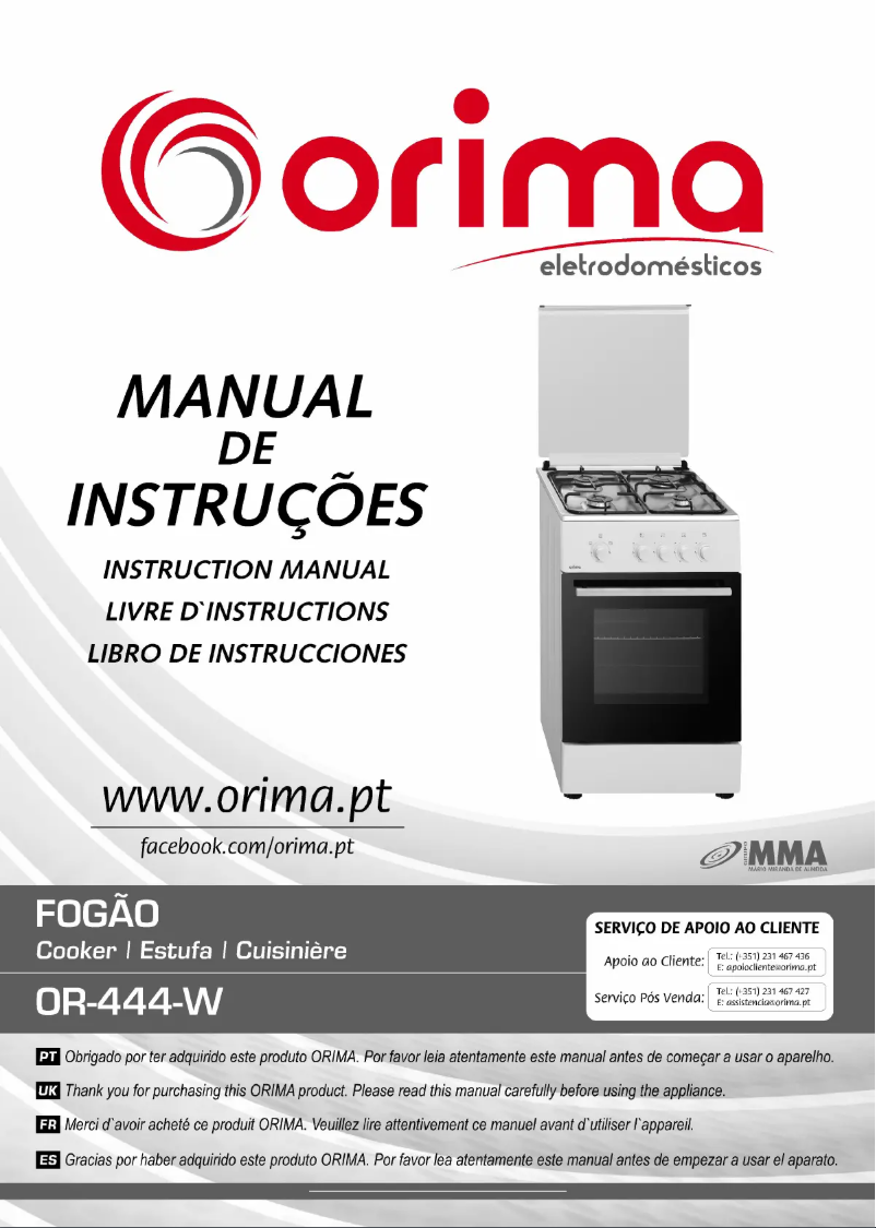 Page 1 de la notice Manuel utilisateur Orima OR 444 W