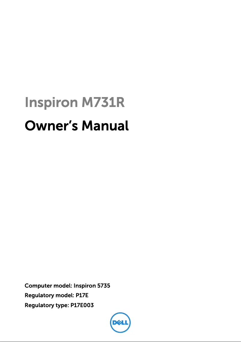Page 1 de la notice Manuel utilisateur Dell Inspiron M731R 5735