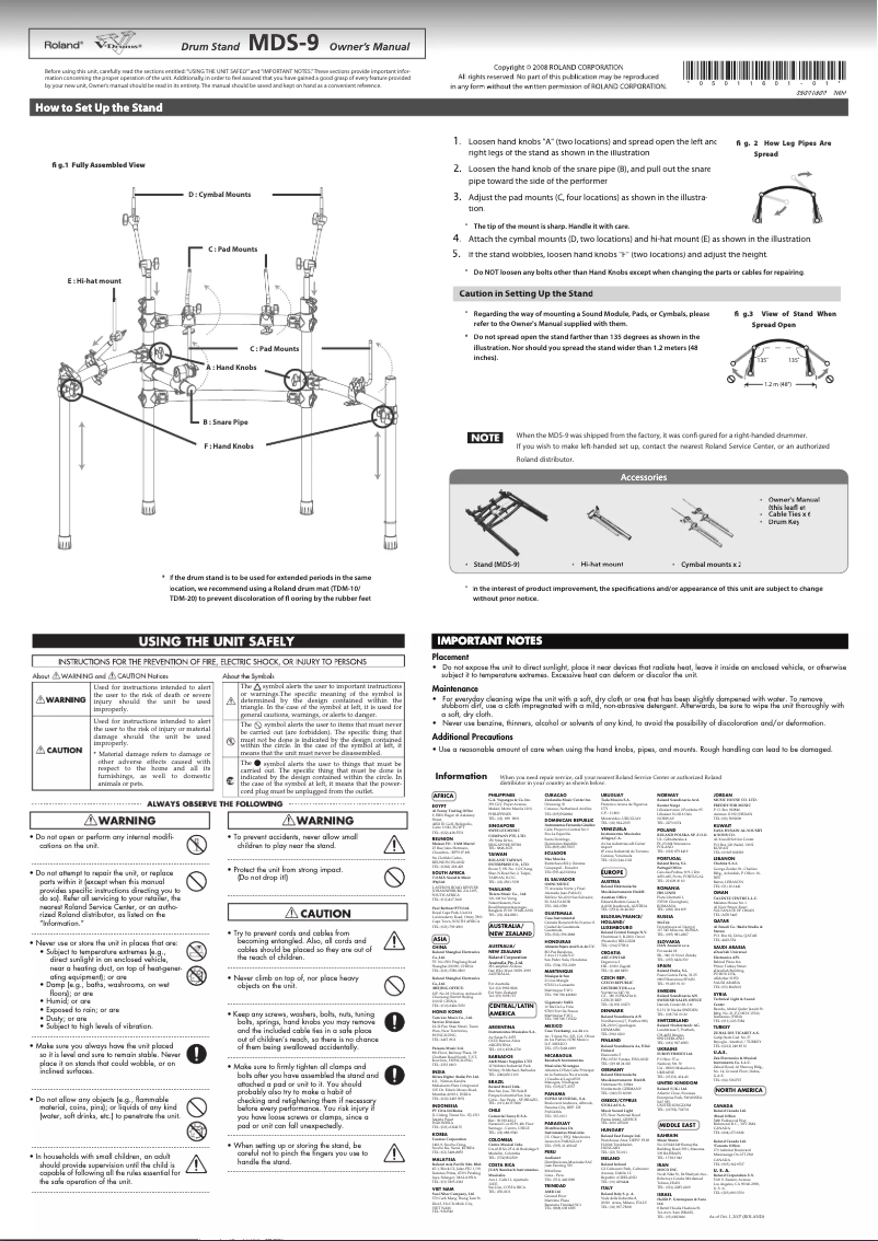 Page n°1 - Manuel utilisateur Roland MDS-9