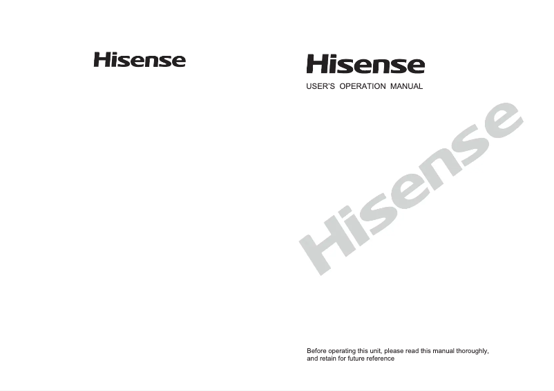 Page n°1 - Manuel utilisateur Hisense HWFR9012V