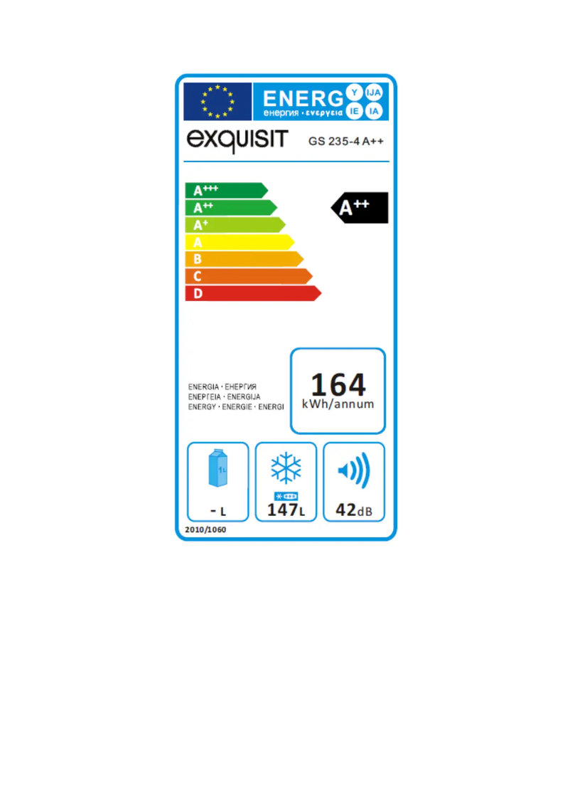 Page 1 de la notice Label énergétique Exquisit GS235-4 A++