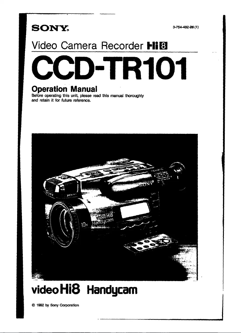 Image de la première page du manuel de l'appareil CCD-TR101