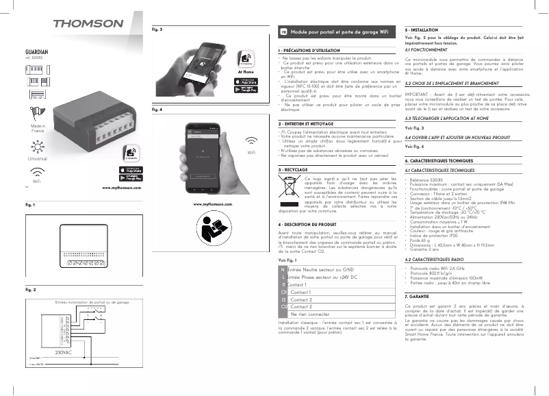 Página 1 del manual Manual de usuario Thomson GUARDIAN 520015
