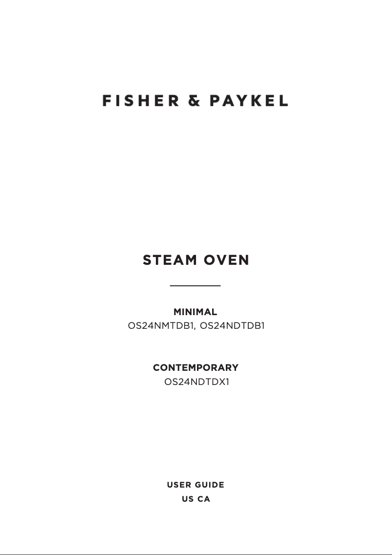Page n°1 - Guide d'installation Fisher & Paykel OS24NDTDB1