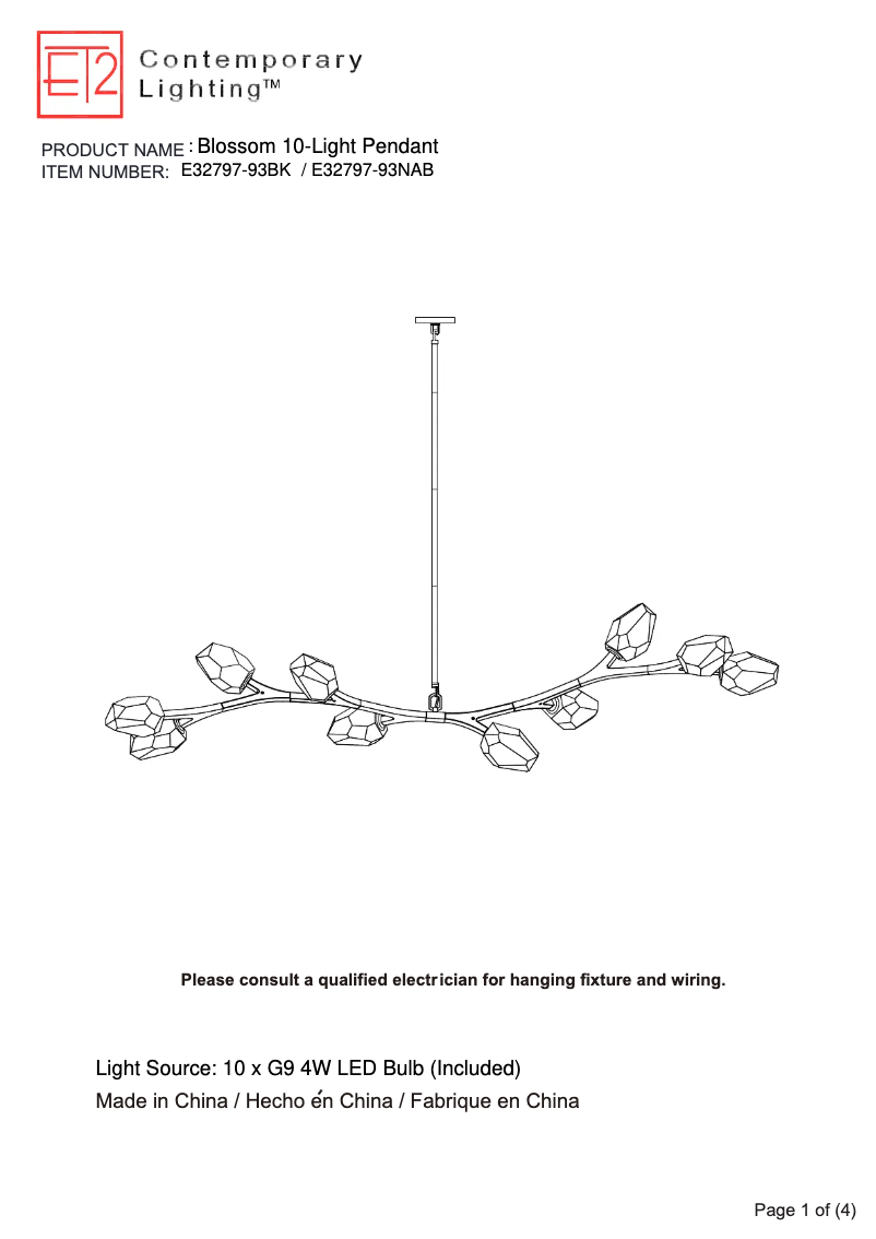 Image de la première page du manuel de l'appareil Blossom E32797-93BK