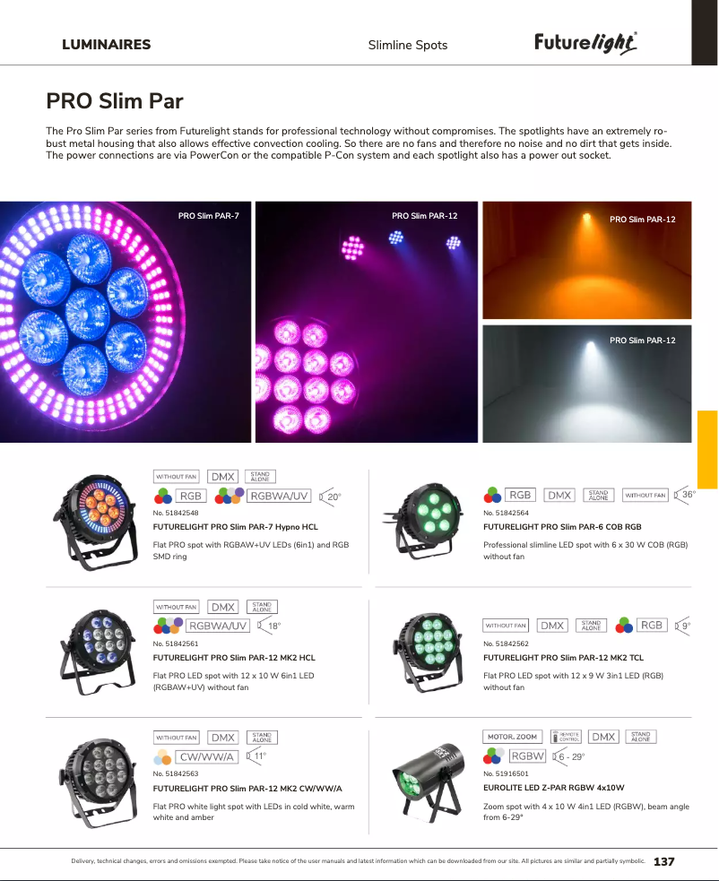 Page n°1 - Catalogue Futurelight PRO Slim PAR-12 MK2