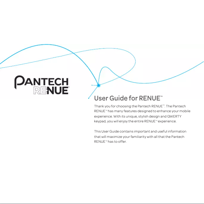 Page n°1 - Manuel utilisateur Pantech Renue