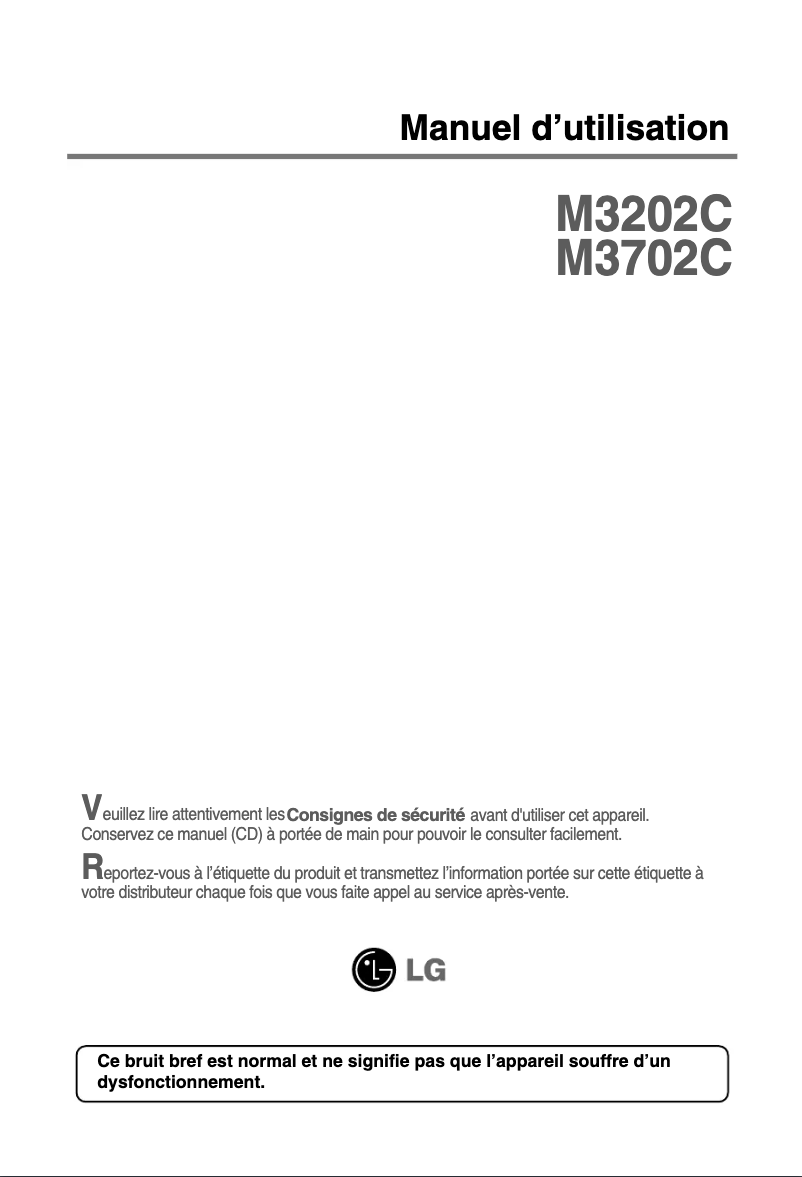 Page 1 de la notice Manuel utilisateur LG M3702C-BAP