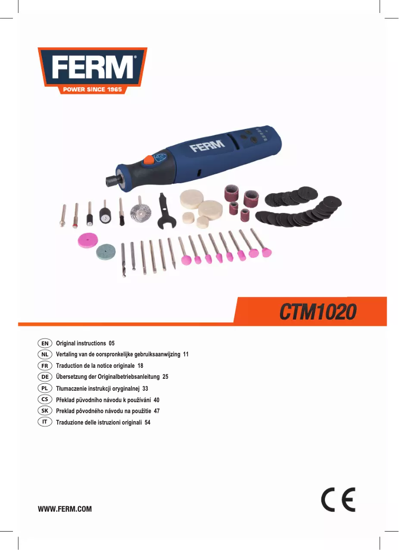 Page n°1 - Manuel utilisateur Ferm CTM1020