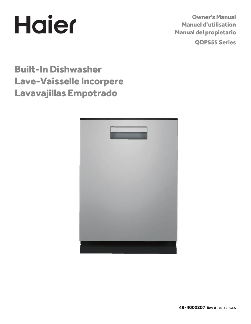 Page 1 de la notice Guide d'installation Haier QDP555SYNFS