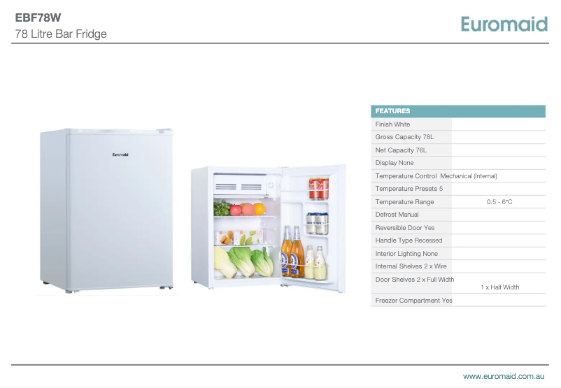 Image de la première page du manuel de l'appareil EBF78W