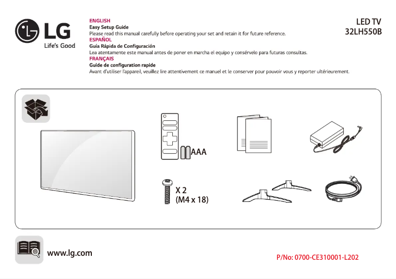 Image de la première page du manuel de l'appareil 32LH550B