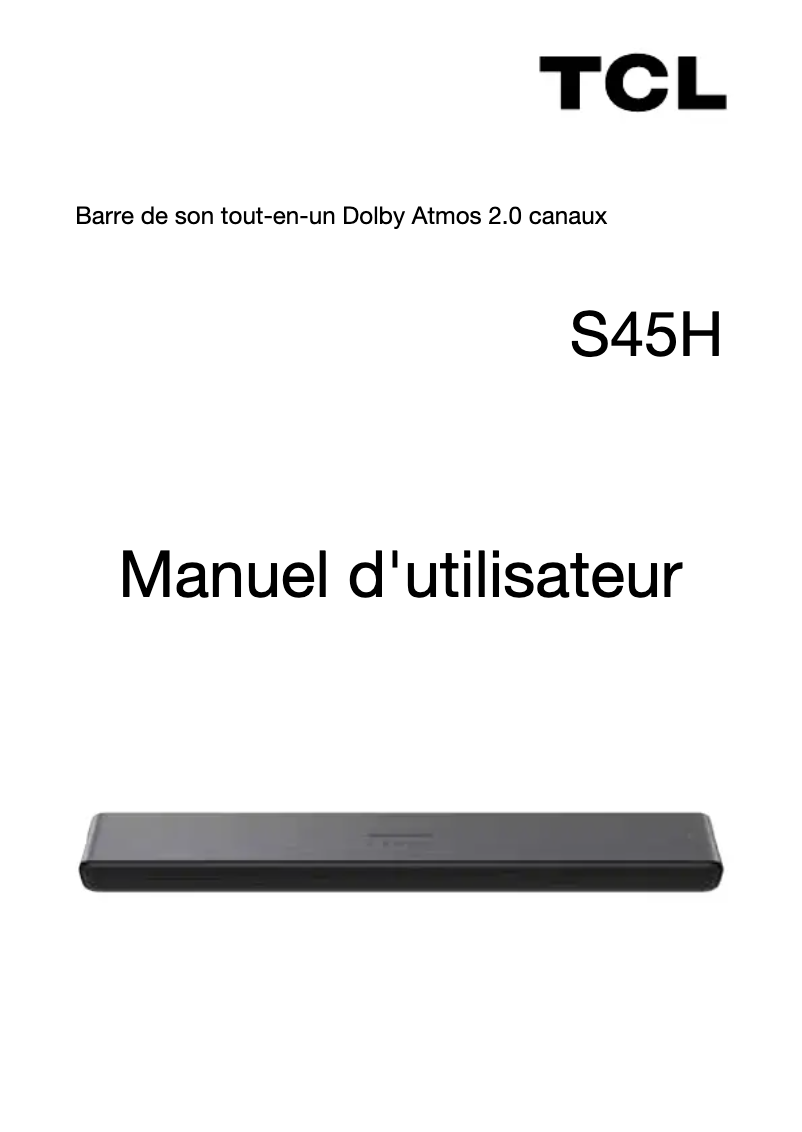 Page 1 of the manual User Manual TCL S45H