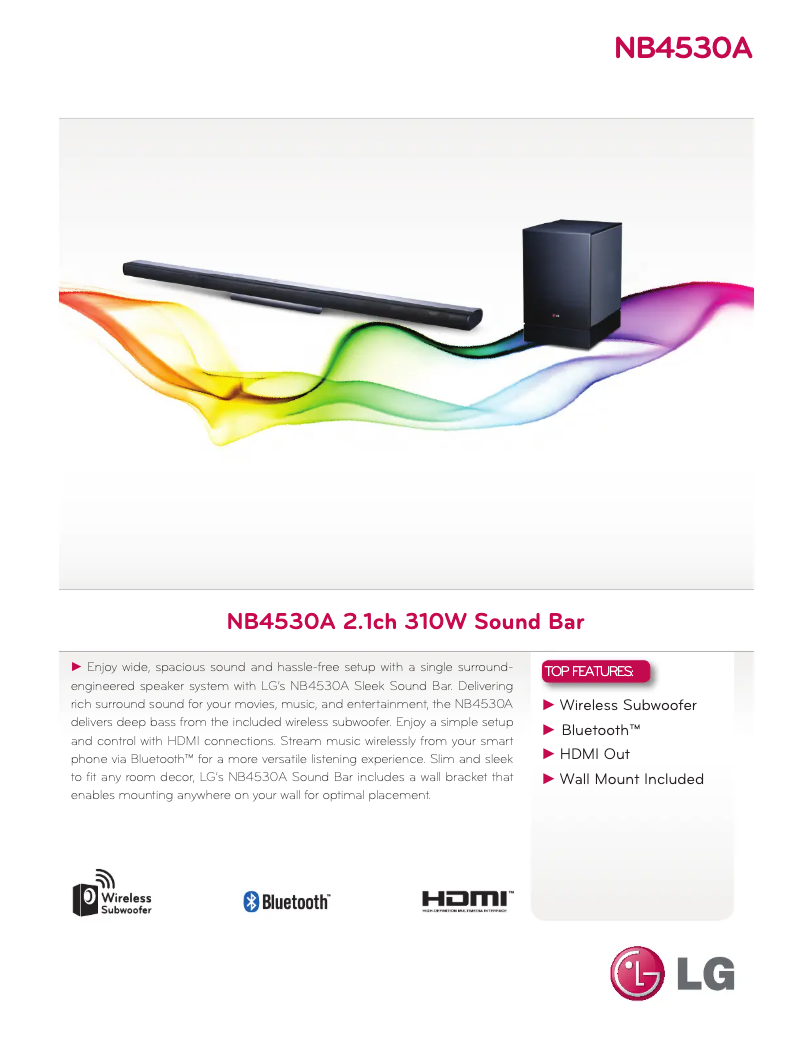 Página 1 del manual Ficha técnica LG NB4530A