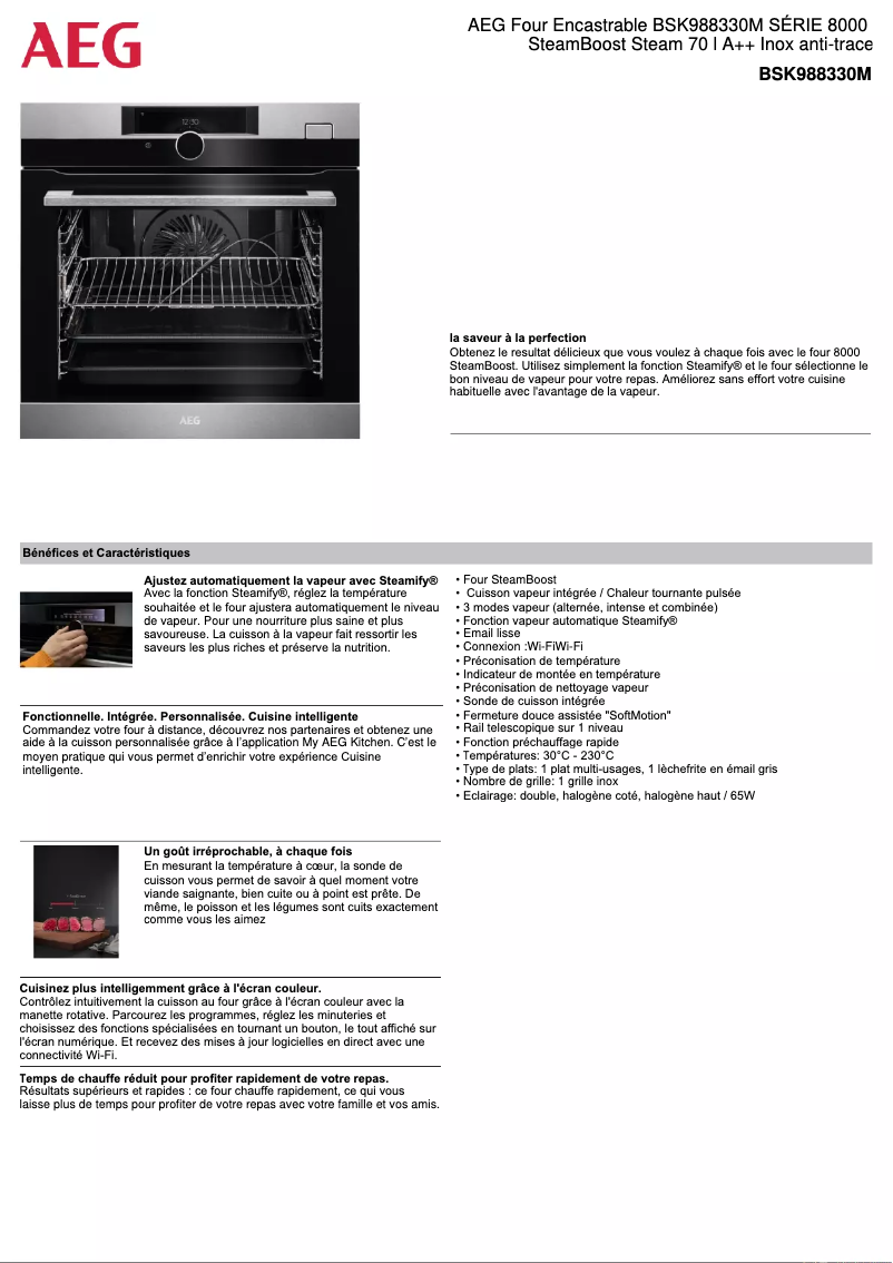 Página 1 del manual Ficha técnica AEG BSK988330M