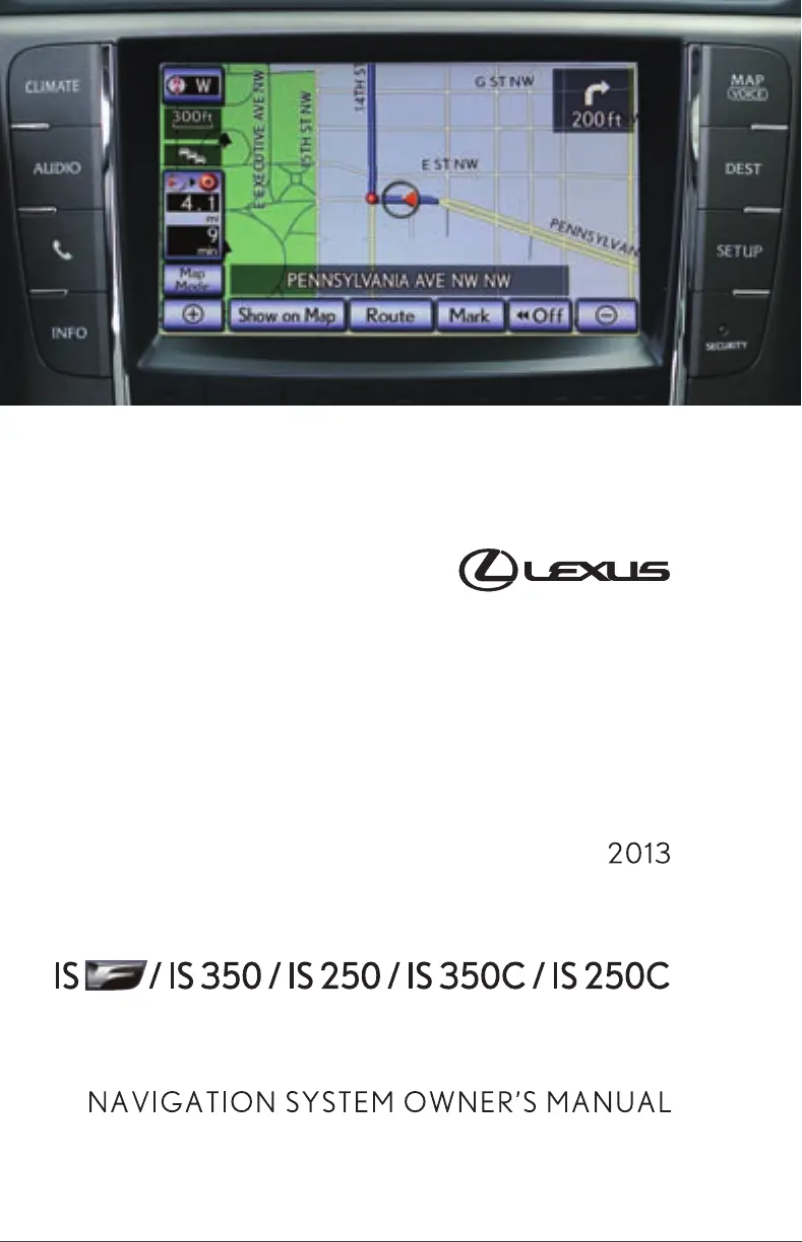Page 1 de la notice Manuel utilisateur Lexus IS 350 (2013)