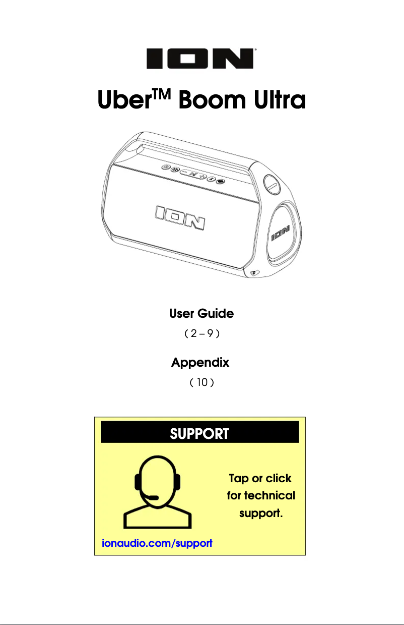 Page n°1 - Manuel utilisateur ION Uber Boom Ultra