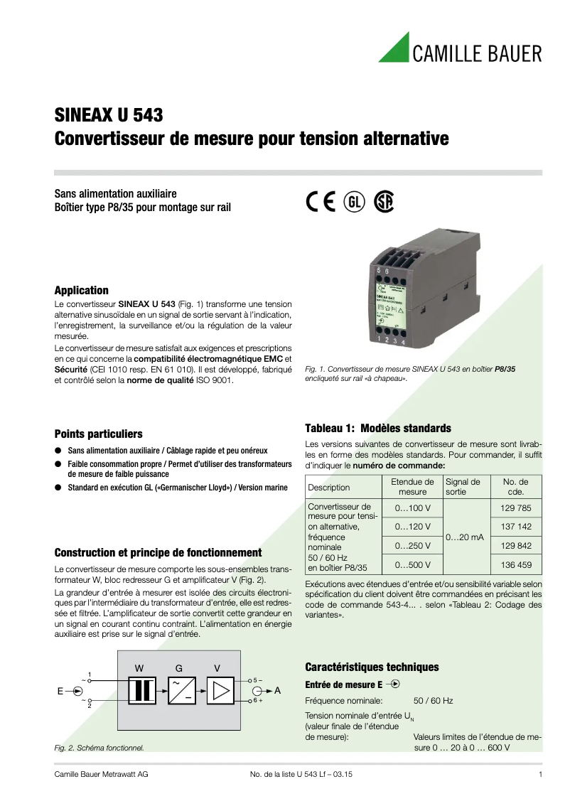 Image de la première page du manuel de l'appareil Sineax U543