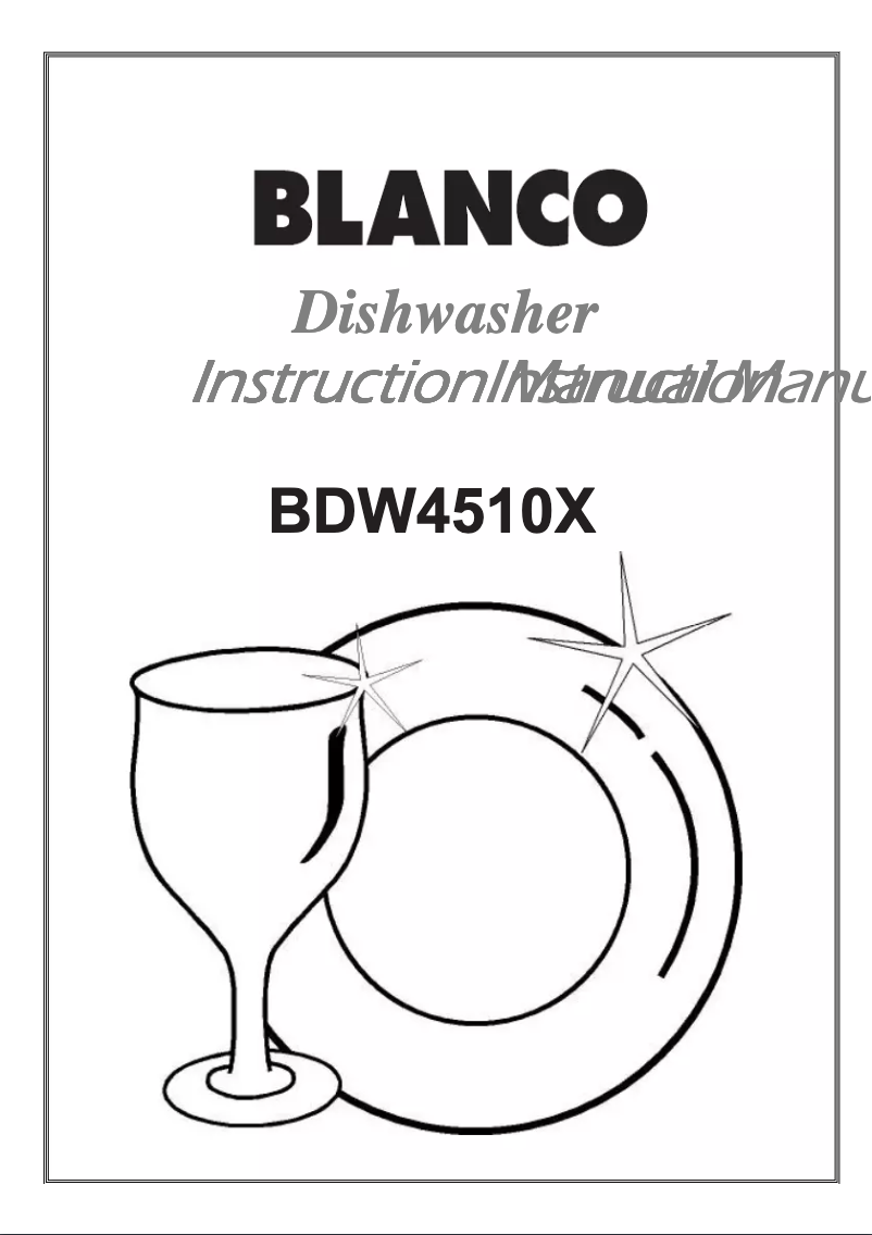 Page n°1 - Manuel utilisateur BLANCO BDW4510X