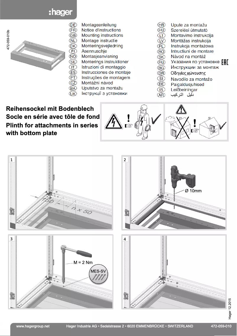 Page n°1 - Manuel utilisateur Hager FG35WE