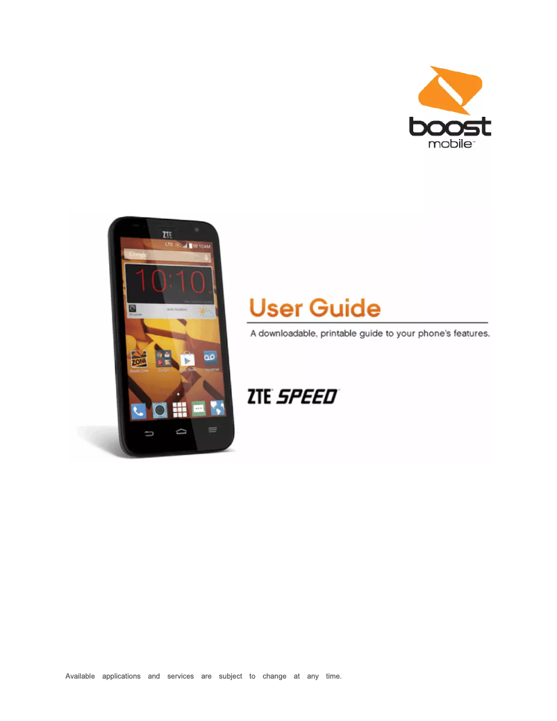 Page n°1 - Manuel utilisateur ZTE Speed