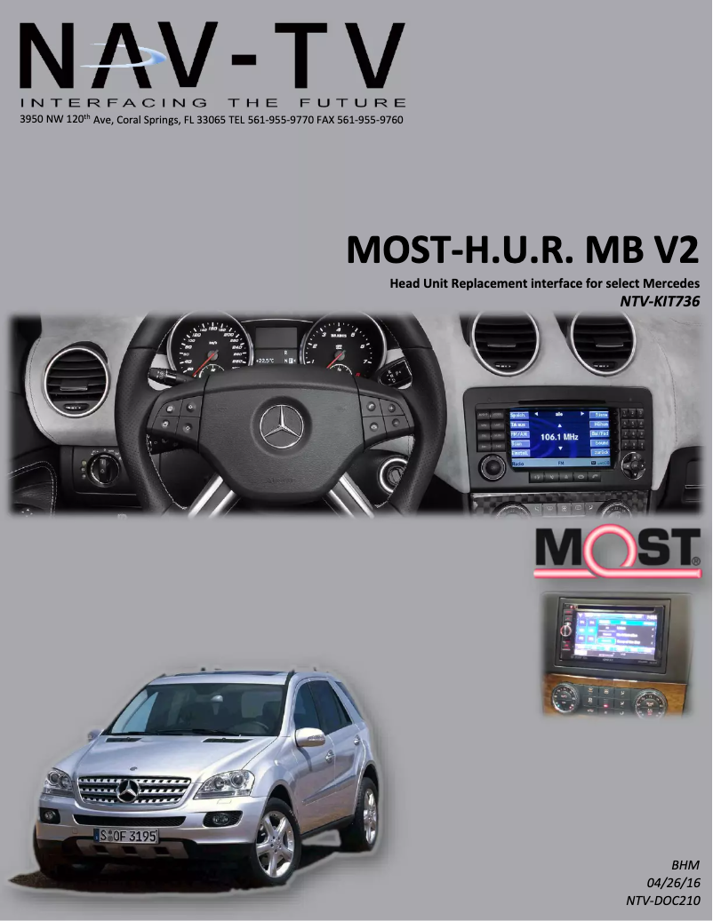 Page 1 de la notice Manuel utilisateur NAV-TV NTV-KIT736