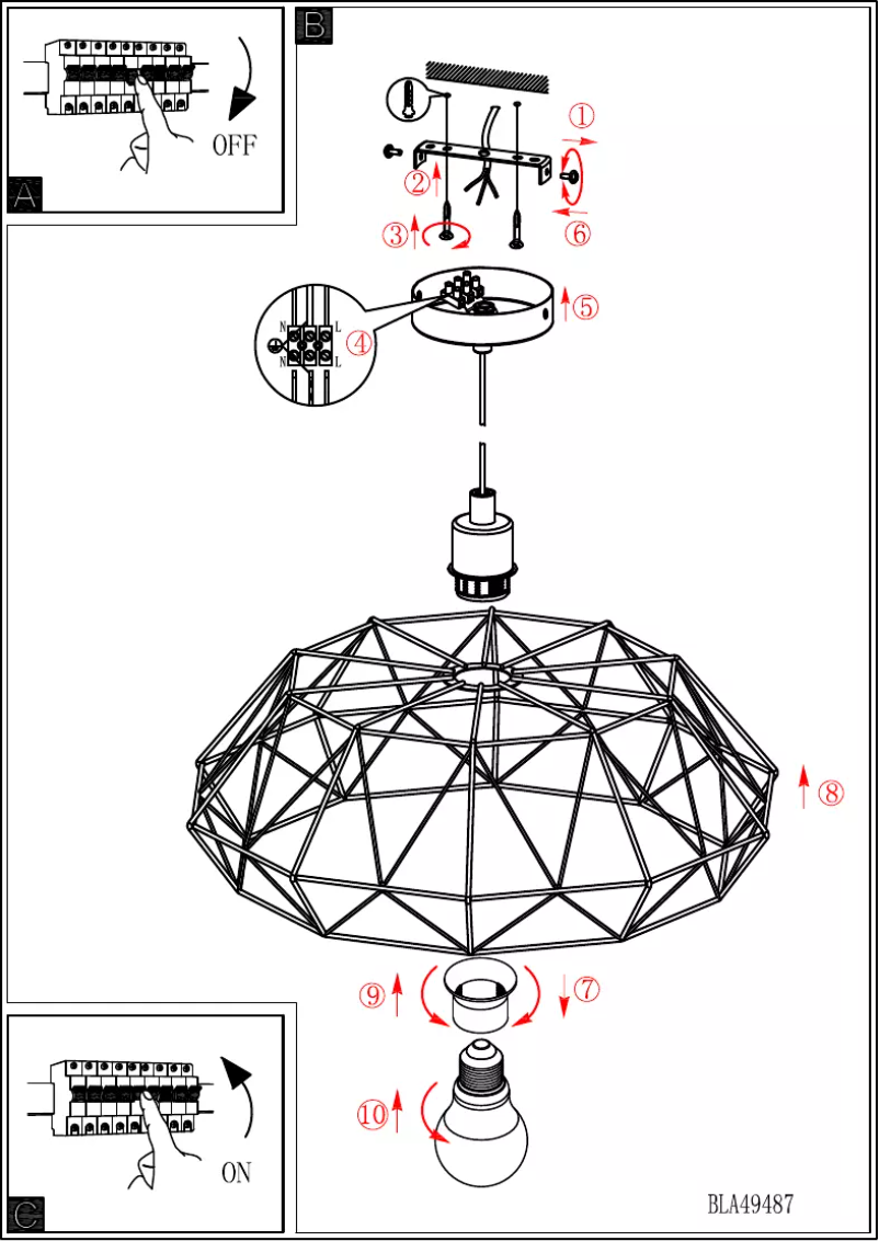 Page 1 de la notice Manuel utilisateur Eglo Vintage Carlton 2