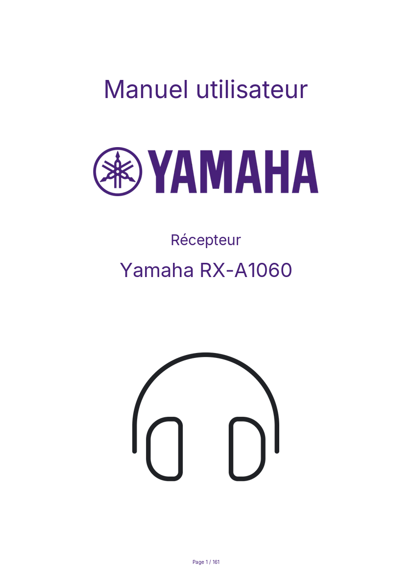 Page 1 de la notice Manuel utilisateur Yamaha RX-A1060