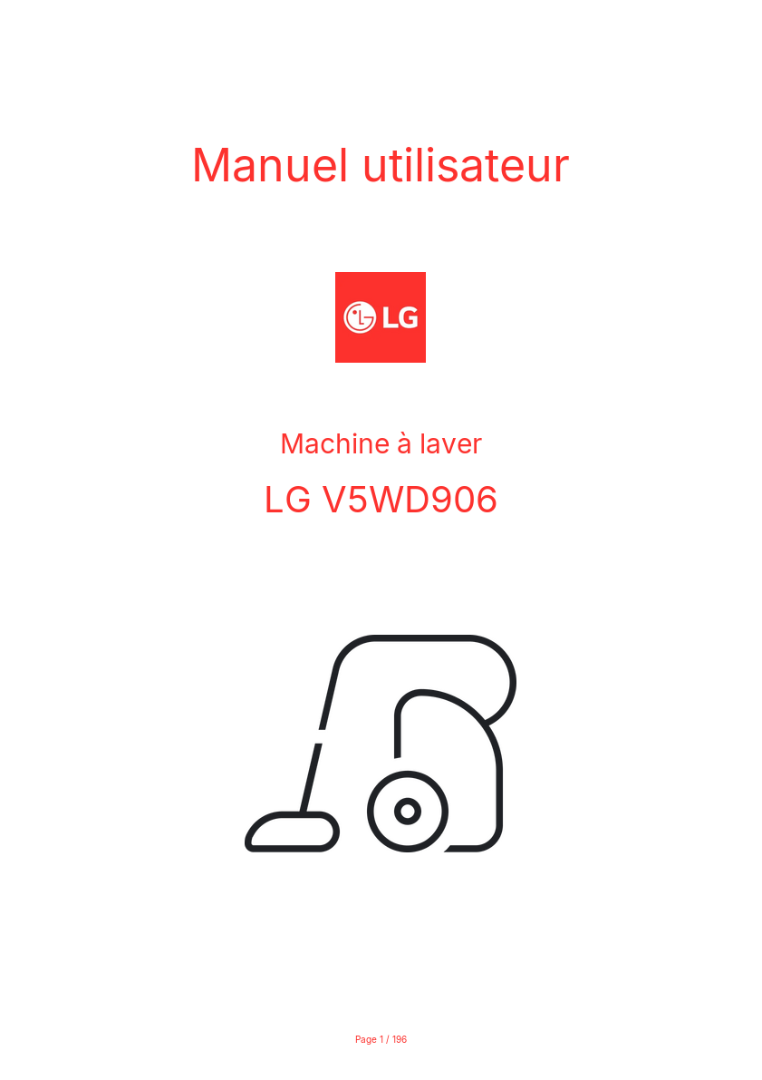 Page n°1 - Manuel utilisateur LG V5WD906